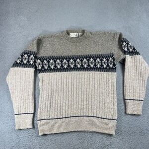Fieldmaster Vintage Nordic Fair Isle Knit Sweater Mens M USA Made